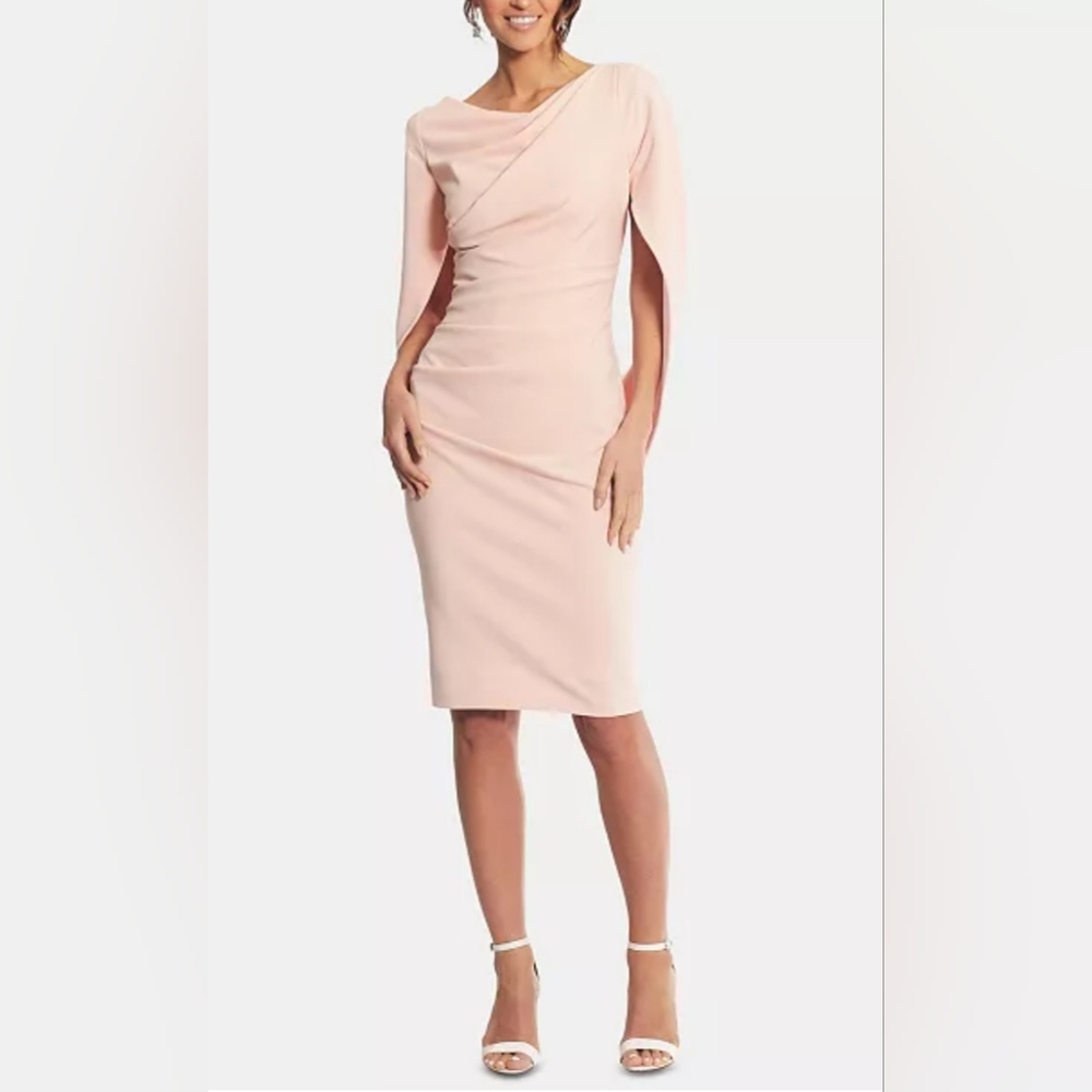BETSY & ADAMCaped Sheath Dress